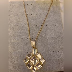 Gold Necklace with Silver Accents